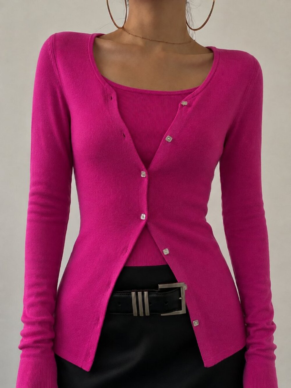 Joseph A. Pink Cardigan Tank Set Size Large Coord